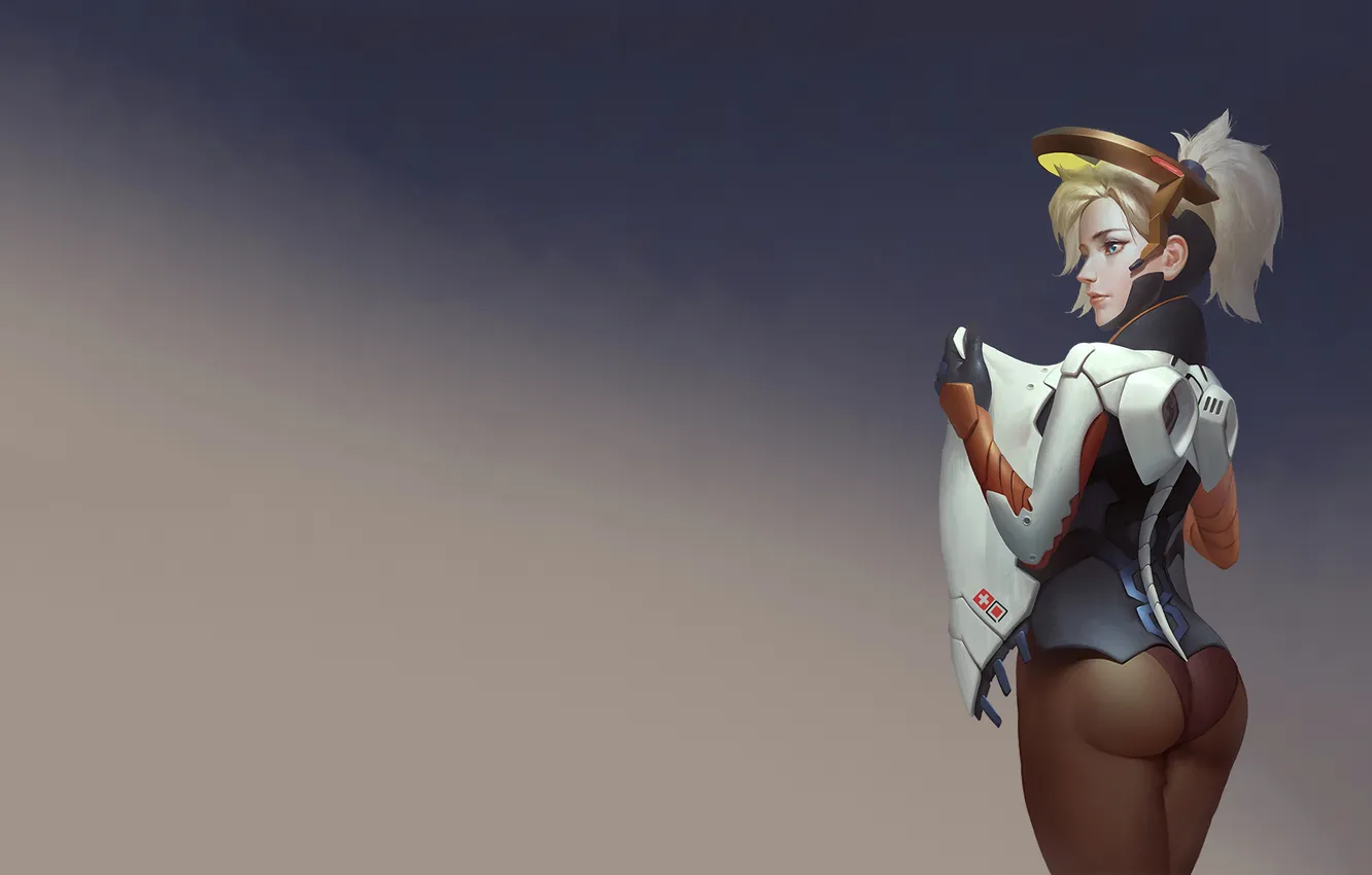 Photo wallpaper ass, women, video games, Mercy Overwatch