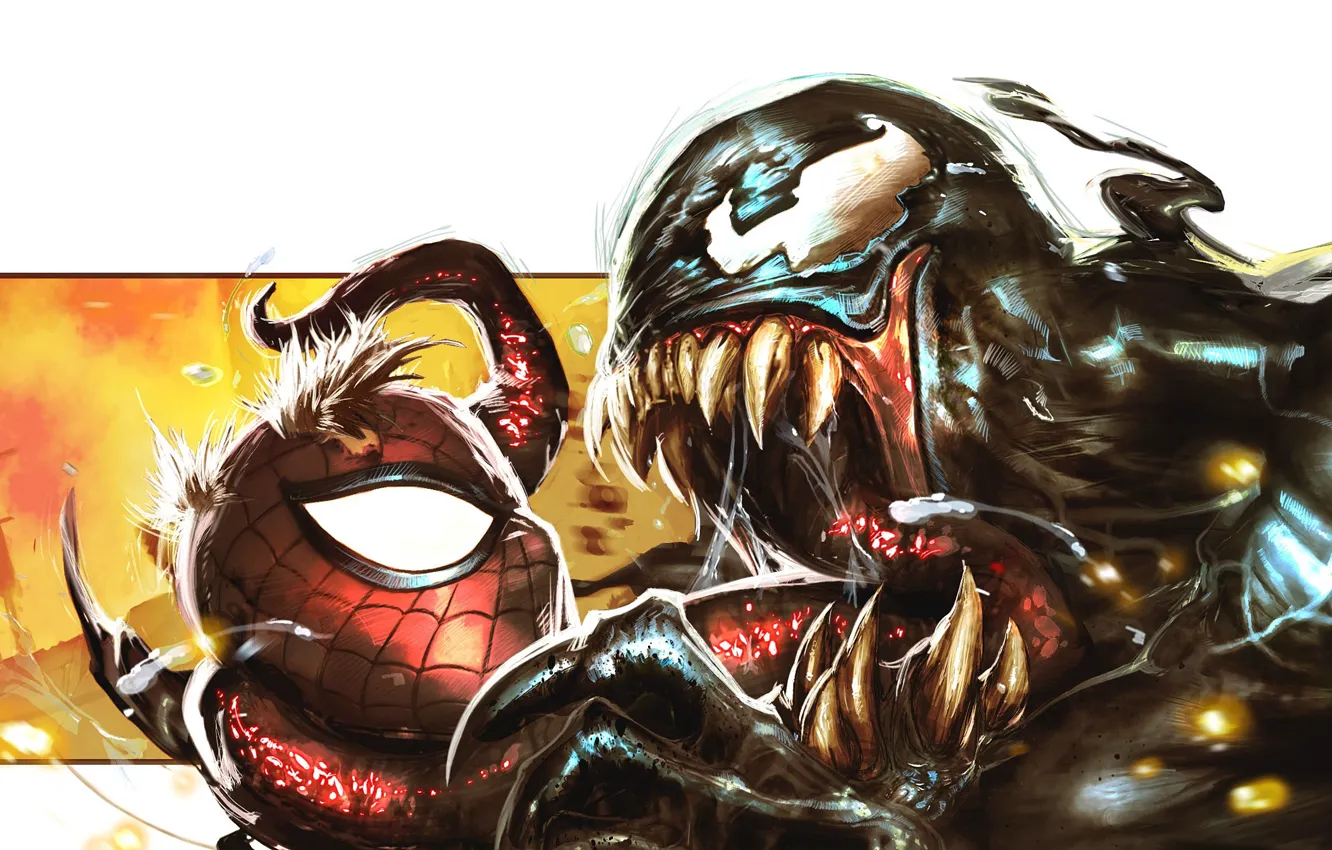 Photo wallpaper language, comics, Venom, Spider-man