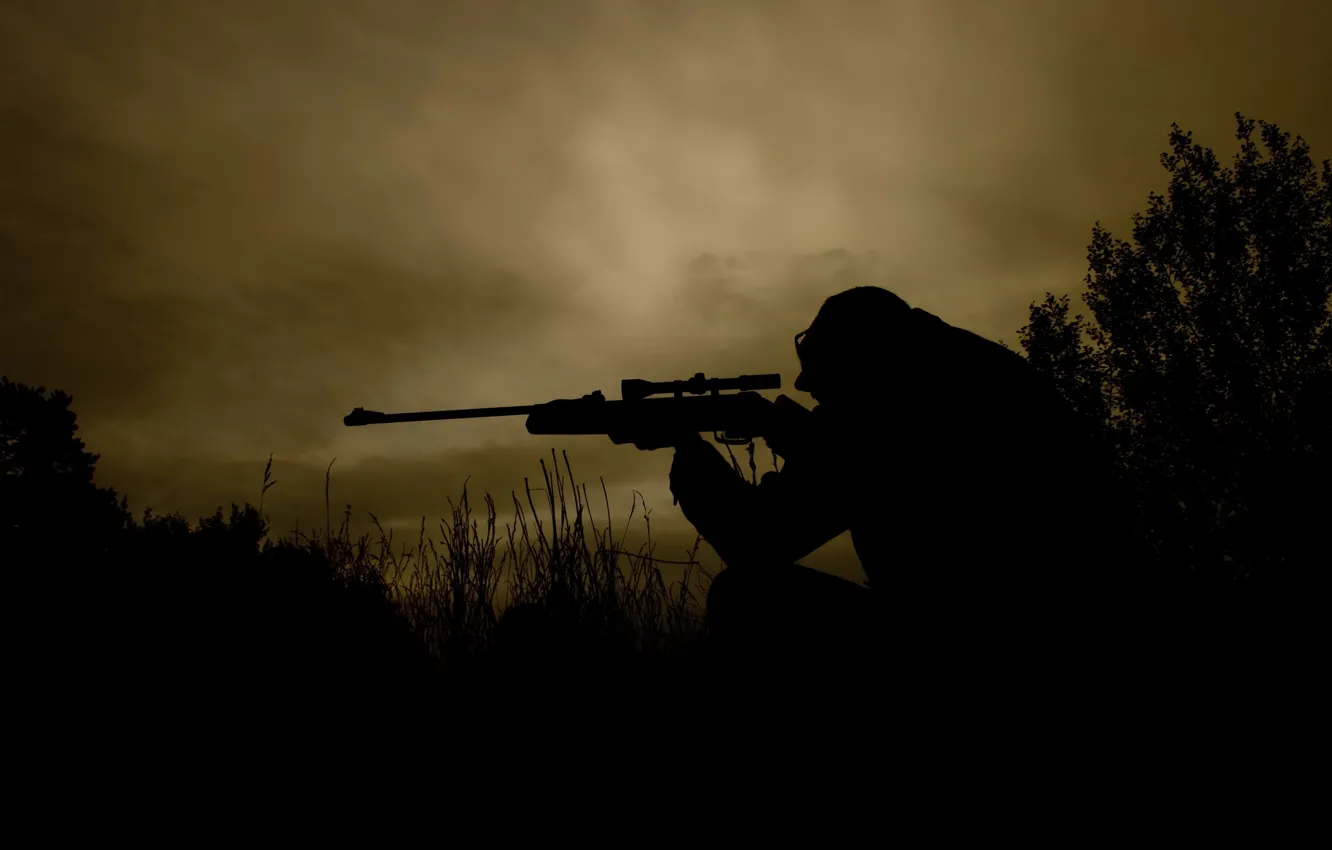 Photo wallpaper weapons, Sepia, sniper