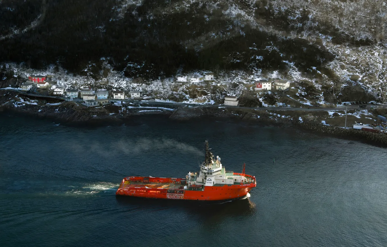 Photo wallpaper coast, tug, Canada, Canada, the ship, harbour, Newfoundland and Labrador, Newfoundland and Labrador