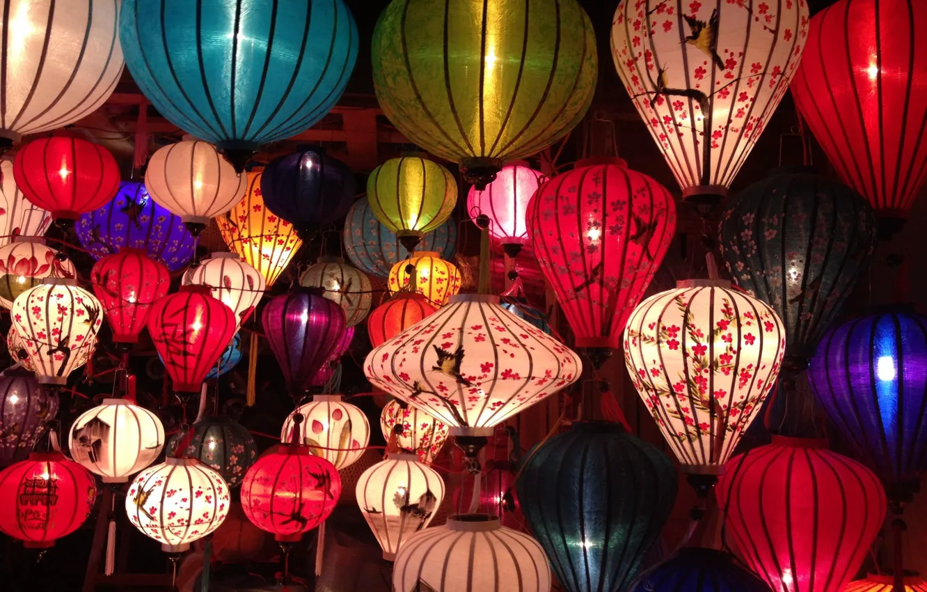 Photo wallpaper Vietnam, lanterns, colorful, Viet Nam