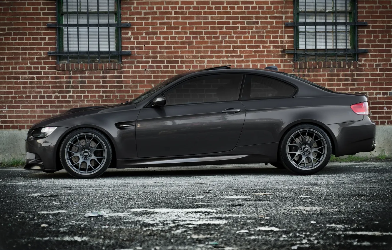 Photo wallpaper grey, Windows, bmw, BMW, coupe, wheels, drives, grey