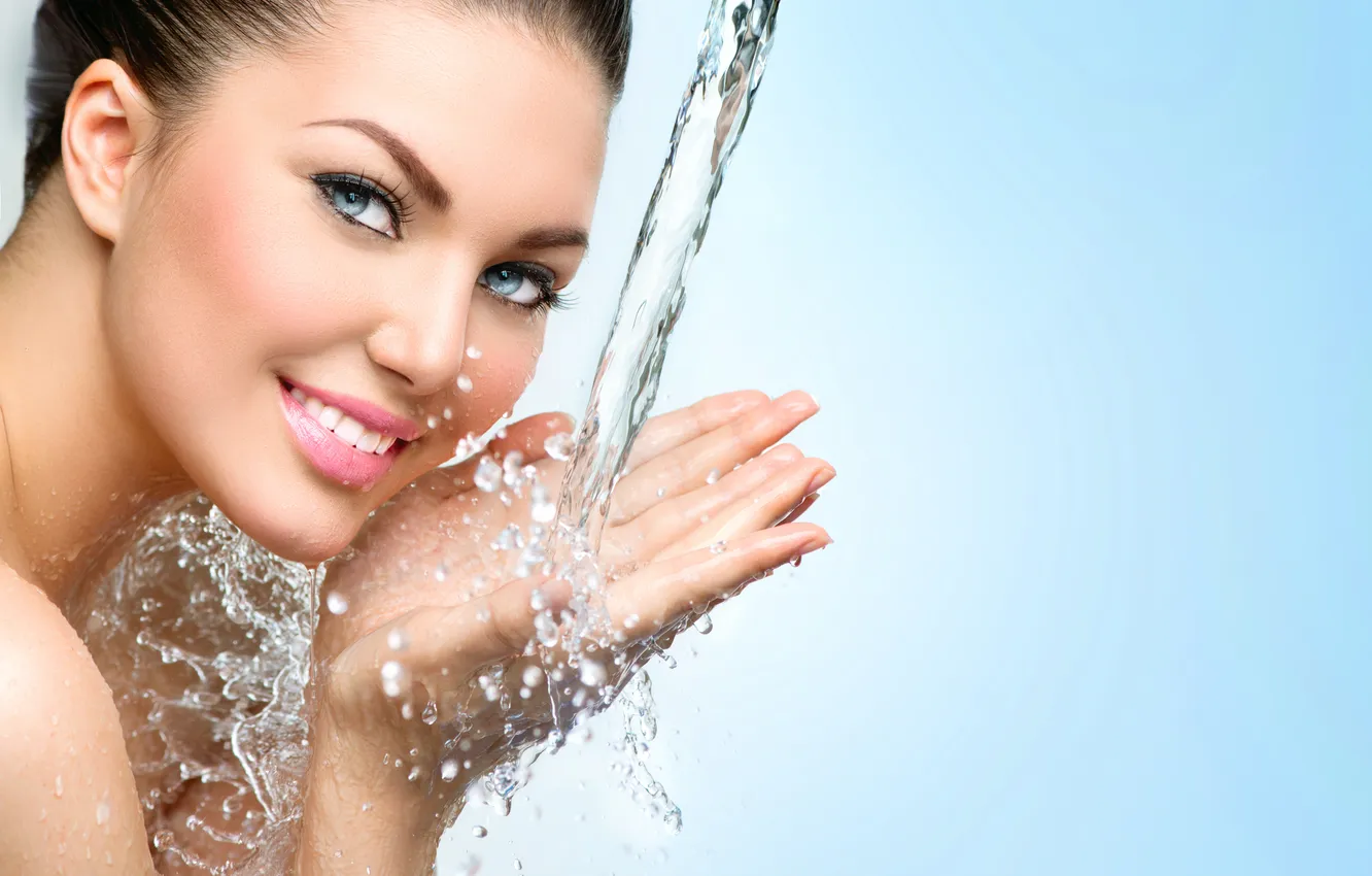 Photo wallpaper sexy, water, model, look