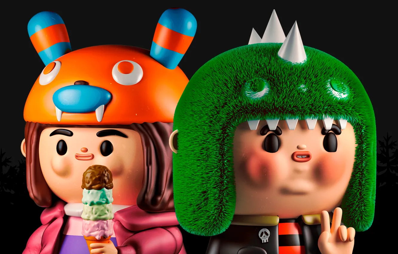 Photo wallpaper face, doll, ice cream, gesture, ChocoToy