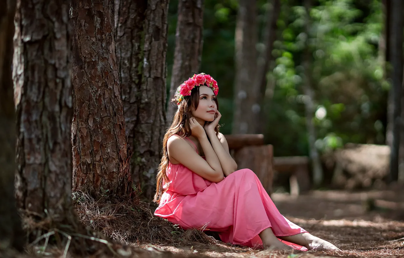 Photo wallpaper summer, girl, nature