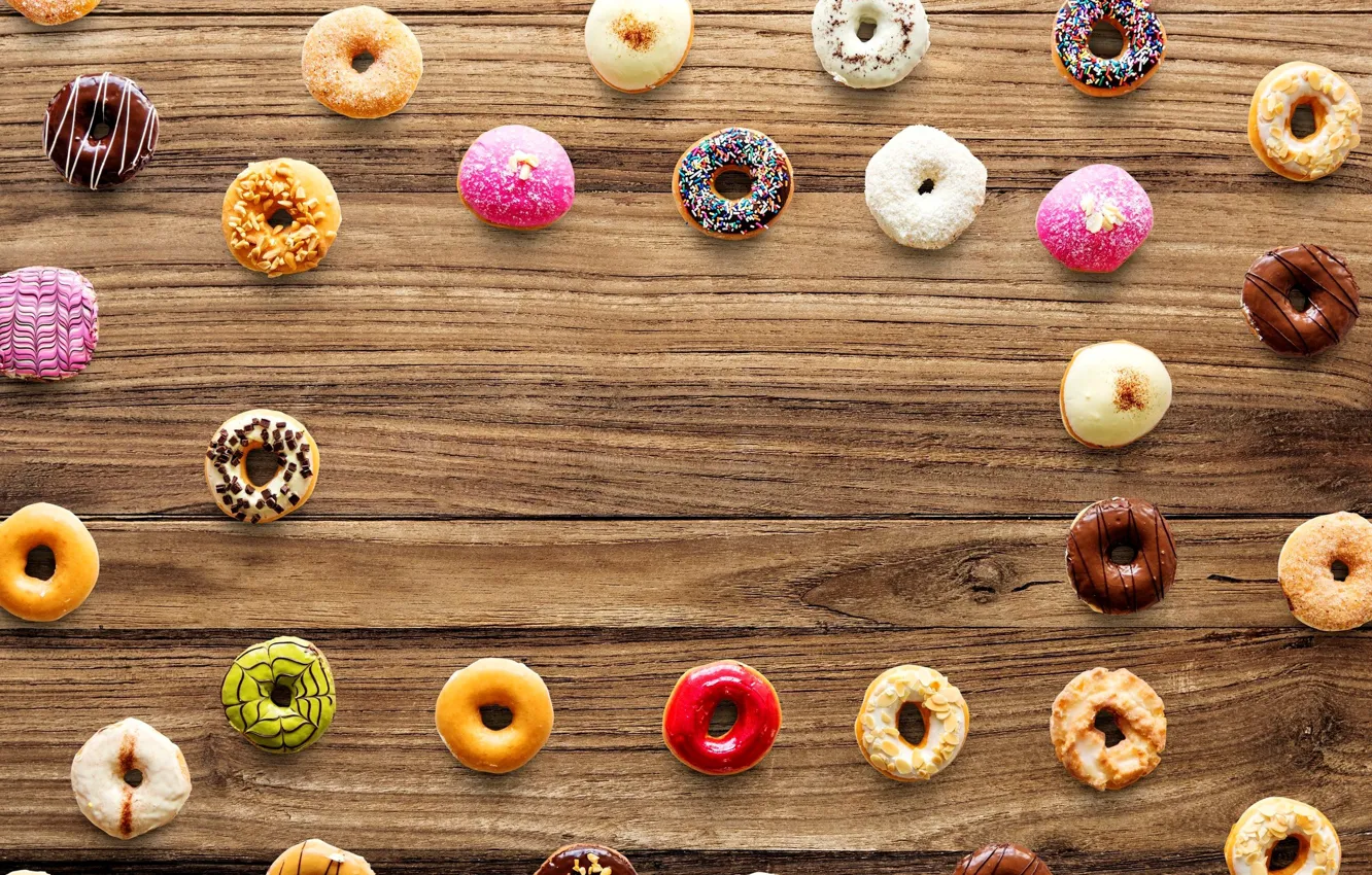 Photo wallpaper background, tree, sweets, donuts