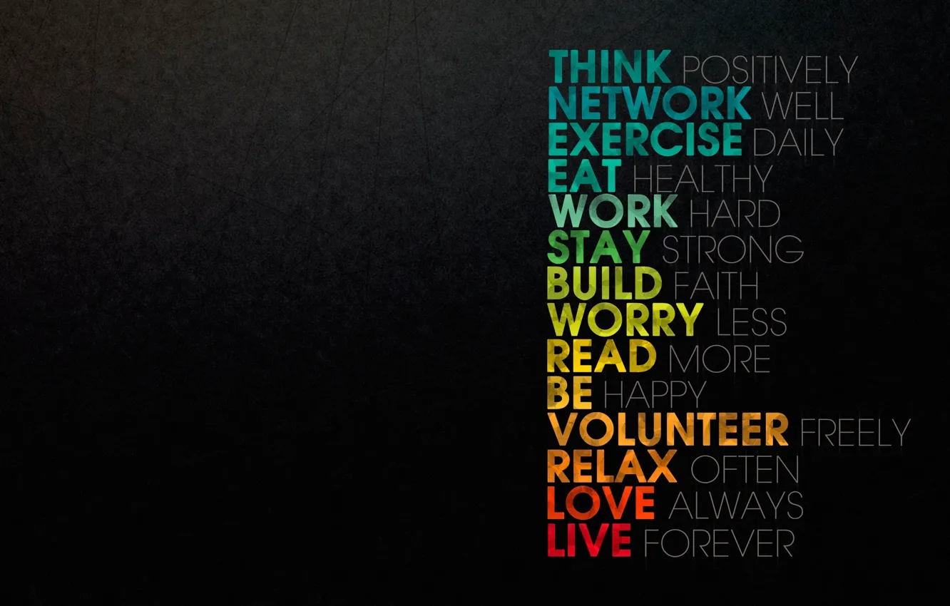 Photo wallpaper TEXT, WALLPAPER, WORDS, STAY, NETWORK, READ, LIVE, EAT