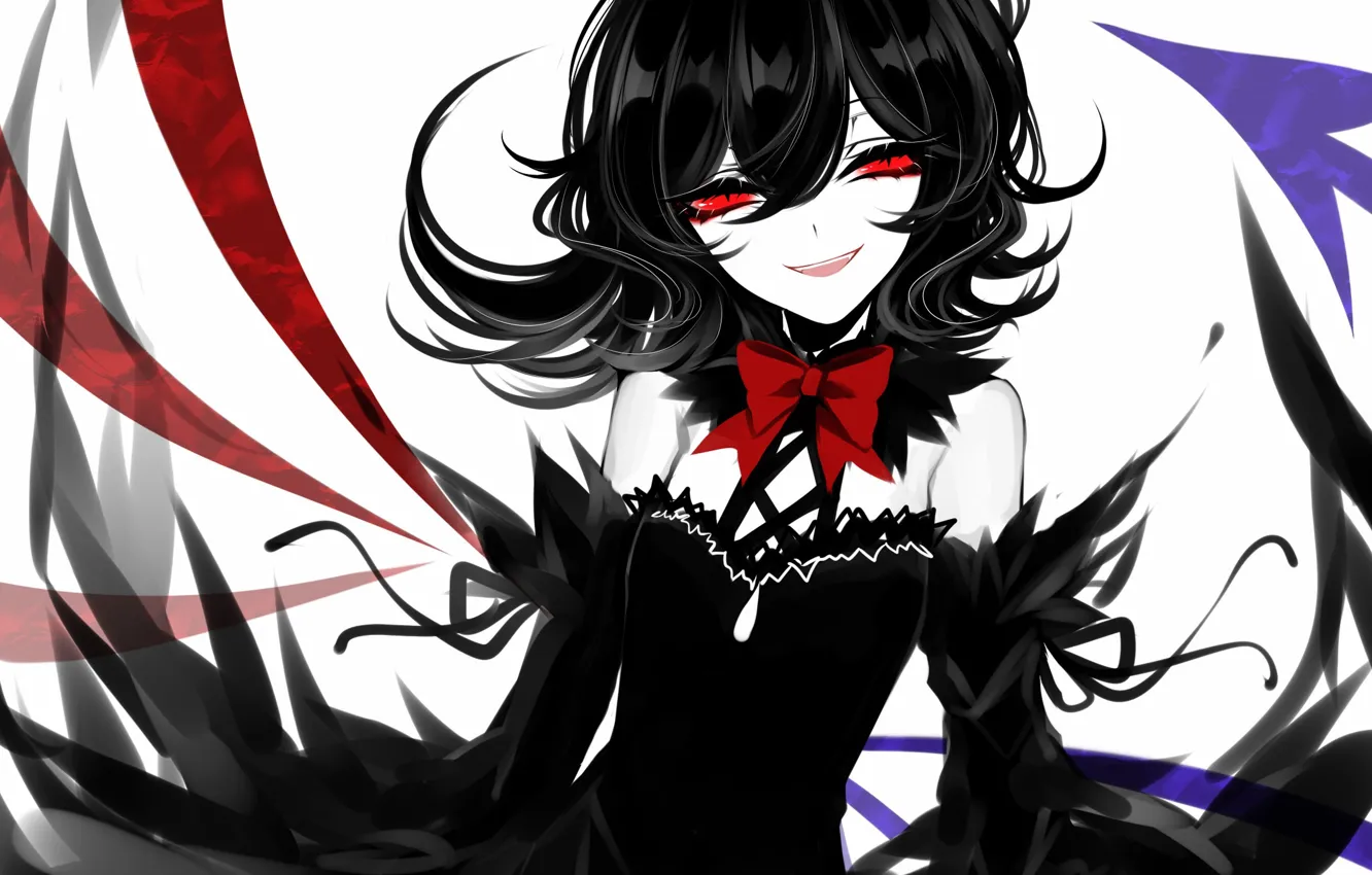 Photo wallpaper look, girl, smile, bow, touhou, Touhou, Touhou, Sheya