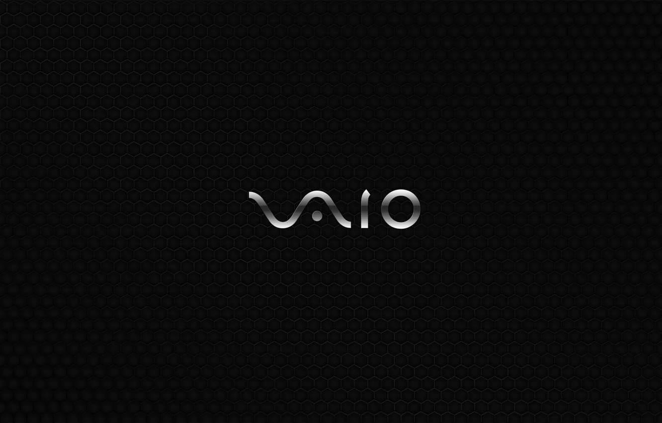 Photo wallpaper mesh, black, logo, cell, vaio