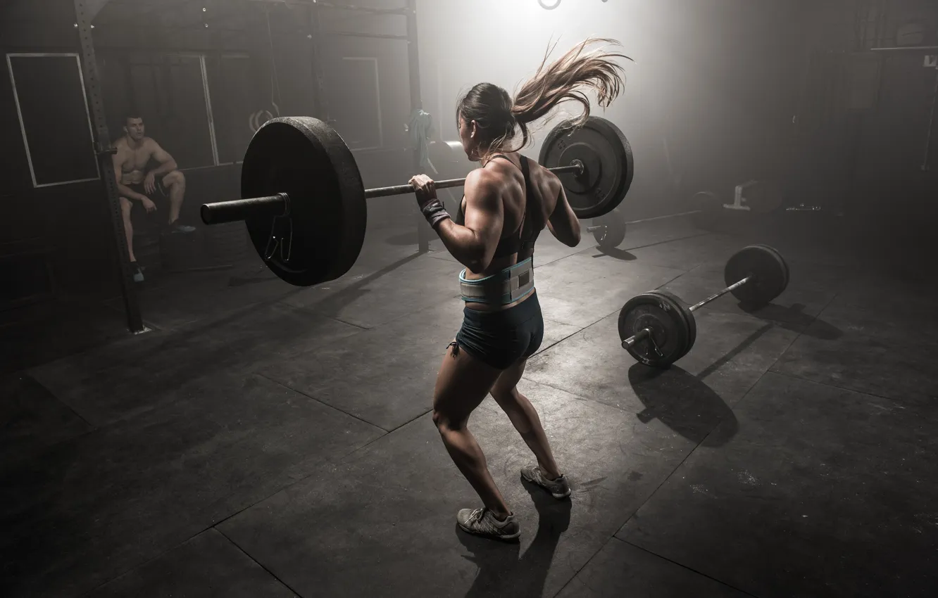 Photo wallpaper workout, fitness, technique, weight lifting