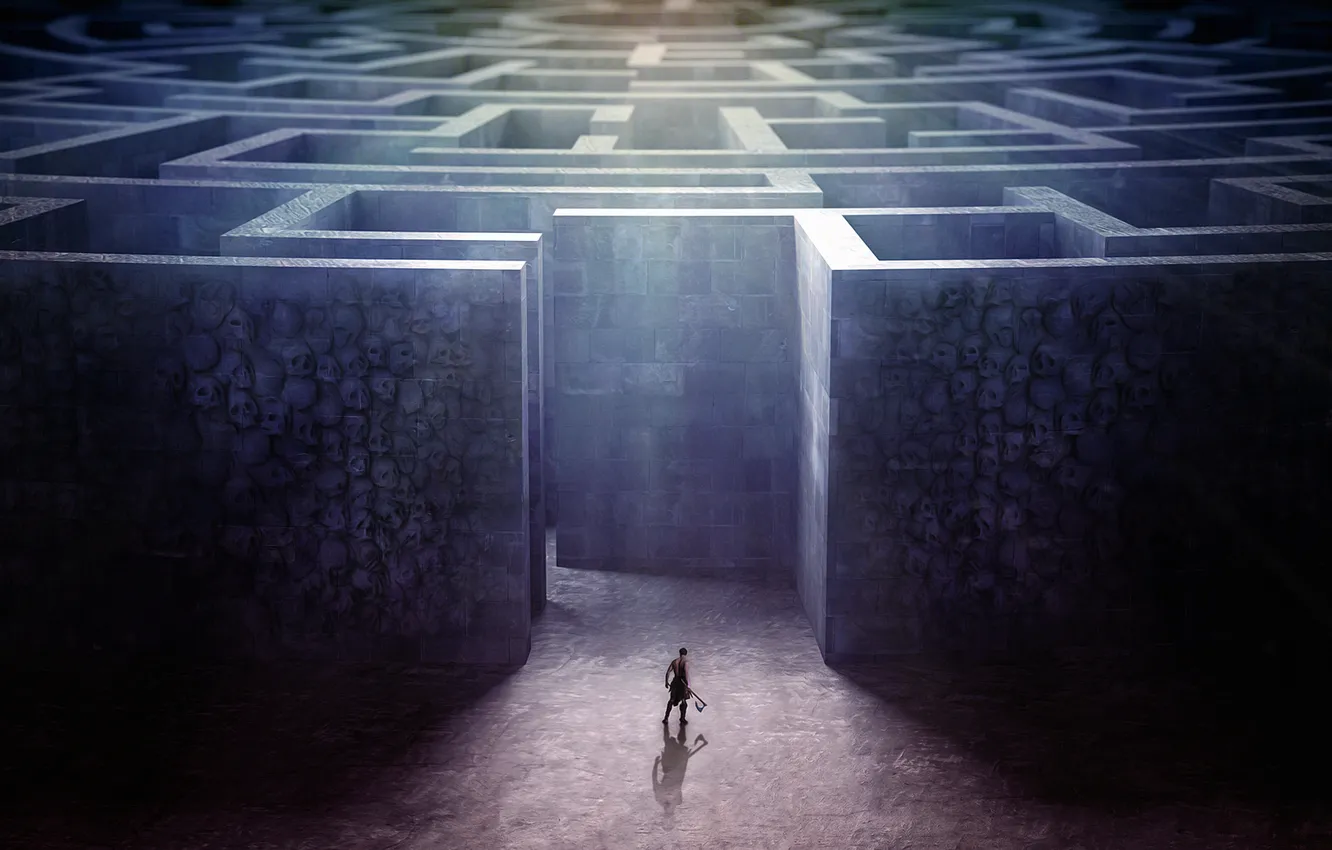 Photo wallpaper sake, labyrinth, maze, Theseus