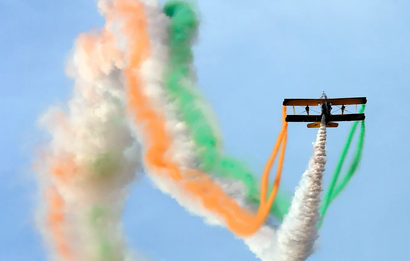 Photo wallpaper India, Airshow, the plane, biplane, Bangalore, Aero India
