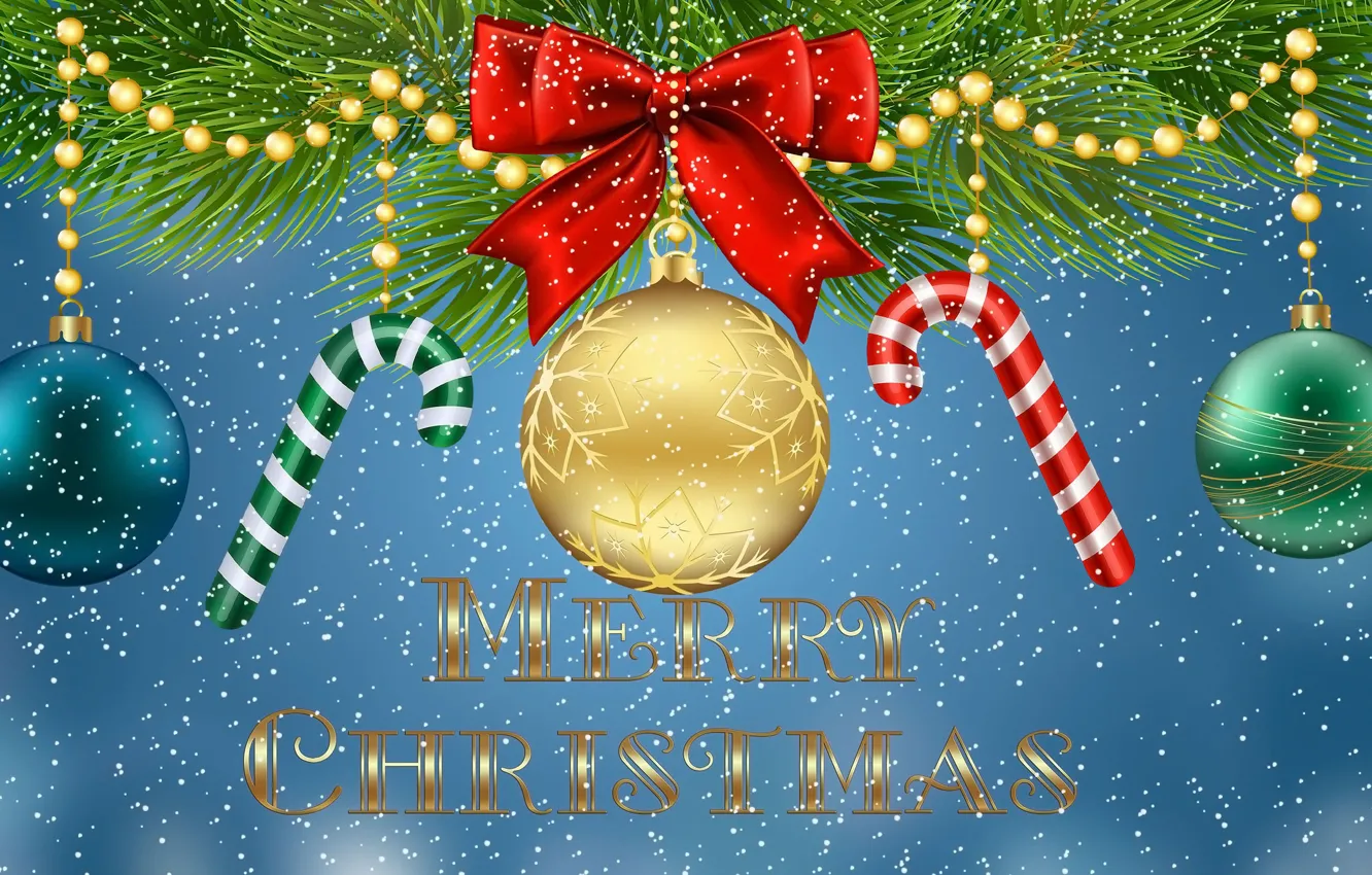 Photo wallpaper Congratulations, Christmas, Bombki