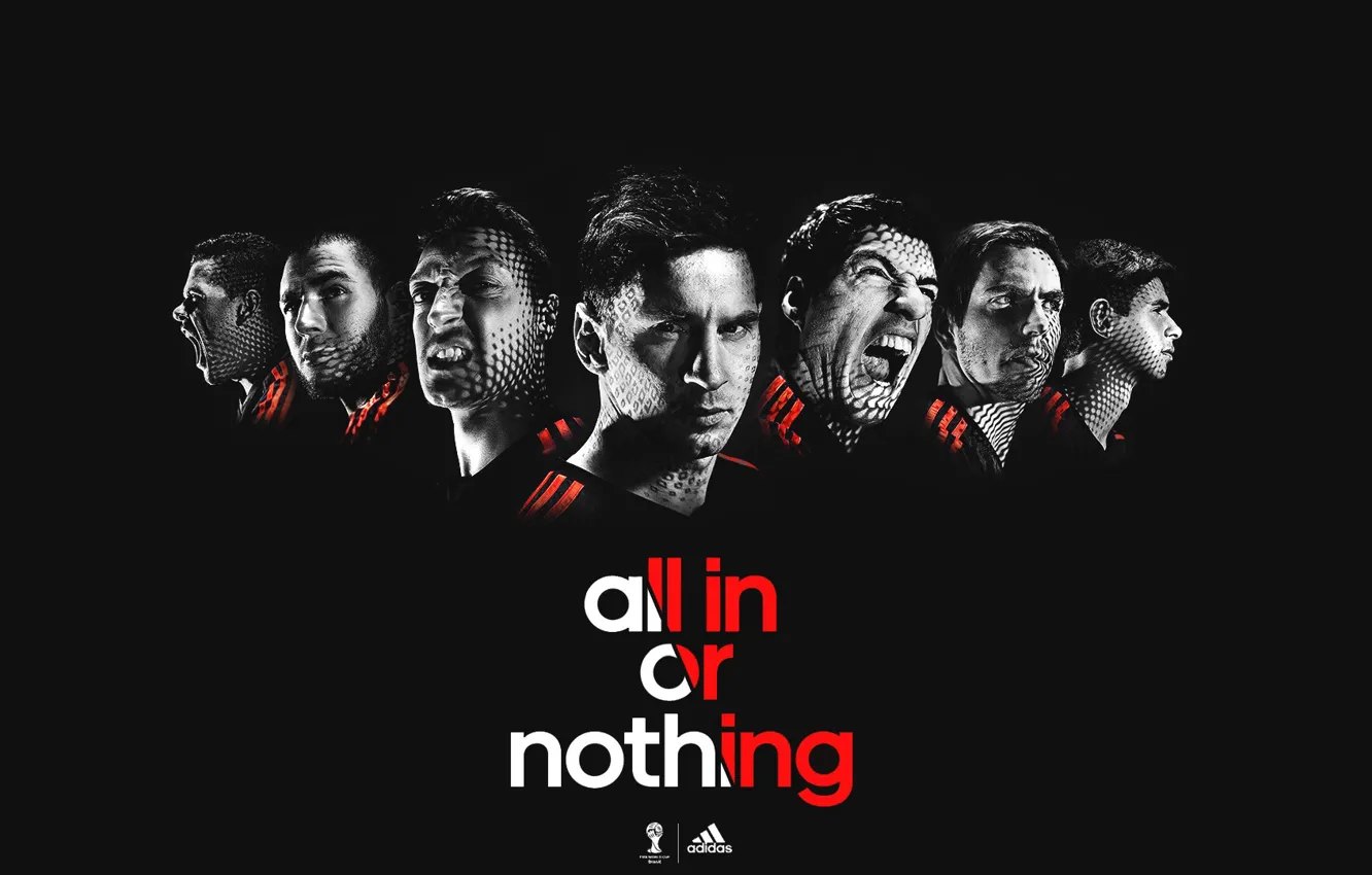 Photo wallpaper Sport, Football, Adidas, Adidas, all in or nothing