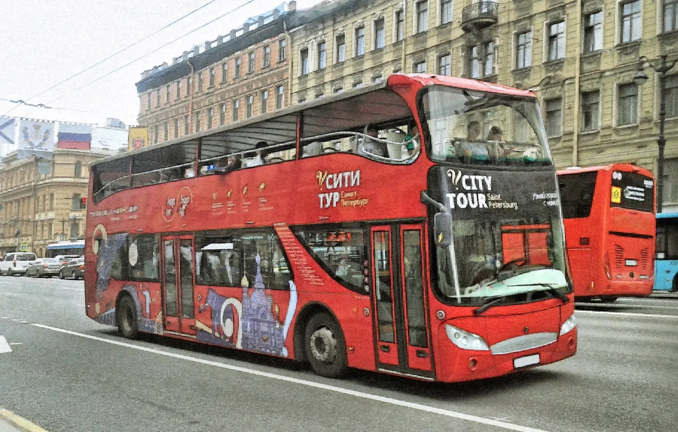 Photo wallpaper the city, transport, bus