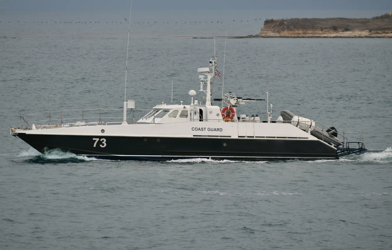 Photo wallpaper boat, the coast guard, patrol