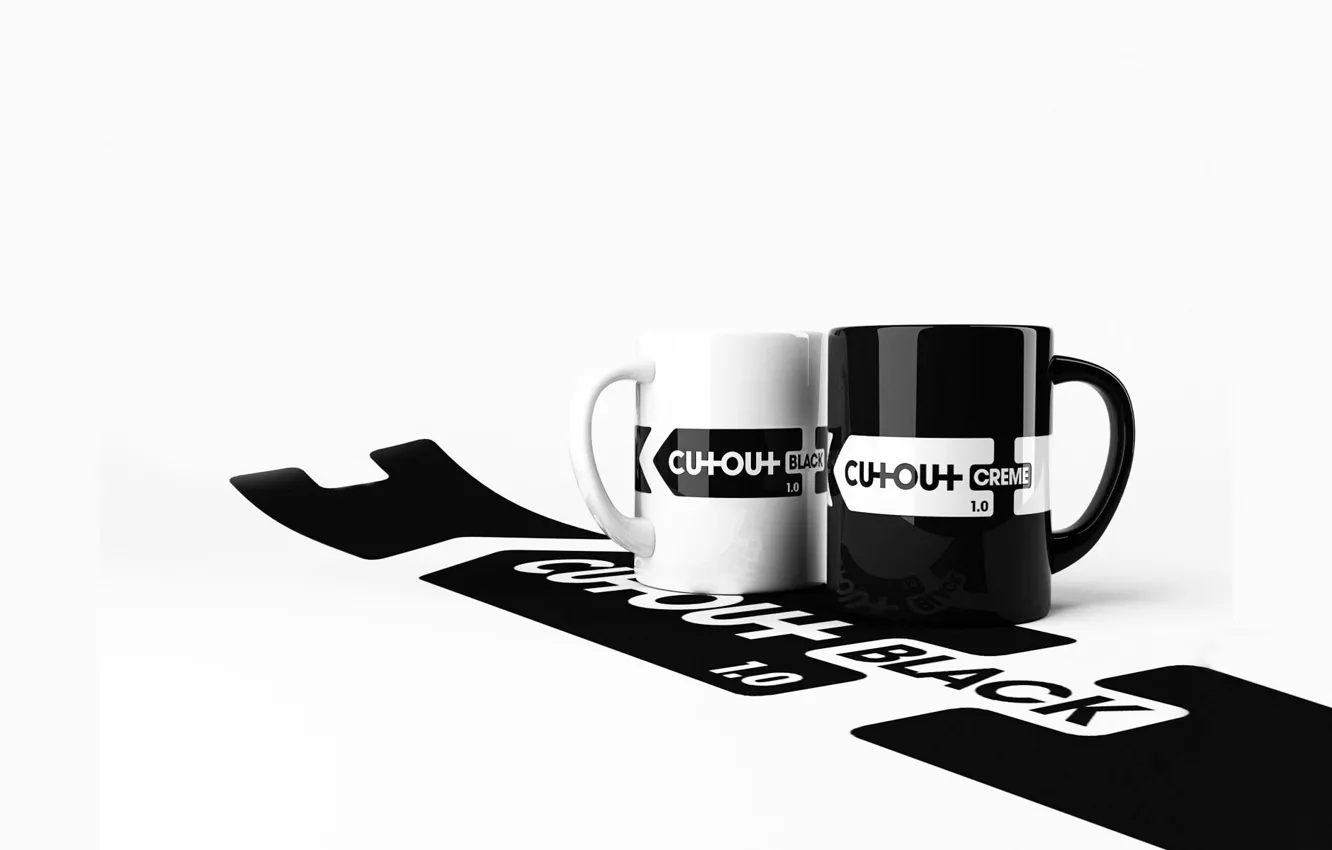 Photo wallpaper coffee, Cup, black and white