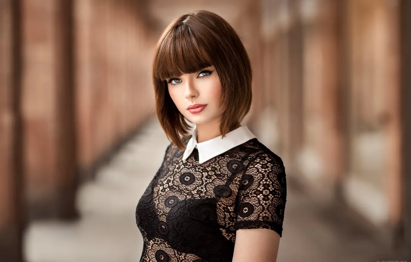 Photo wallpaper portrait, makeup, hairstyle, brown hair, beauty, Marie, bokeh, Lods Franck