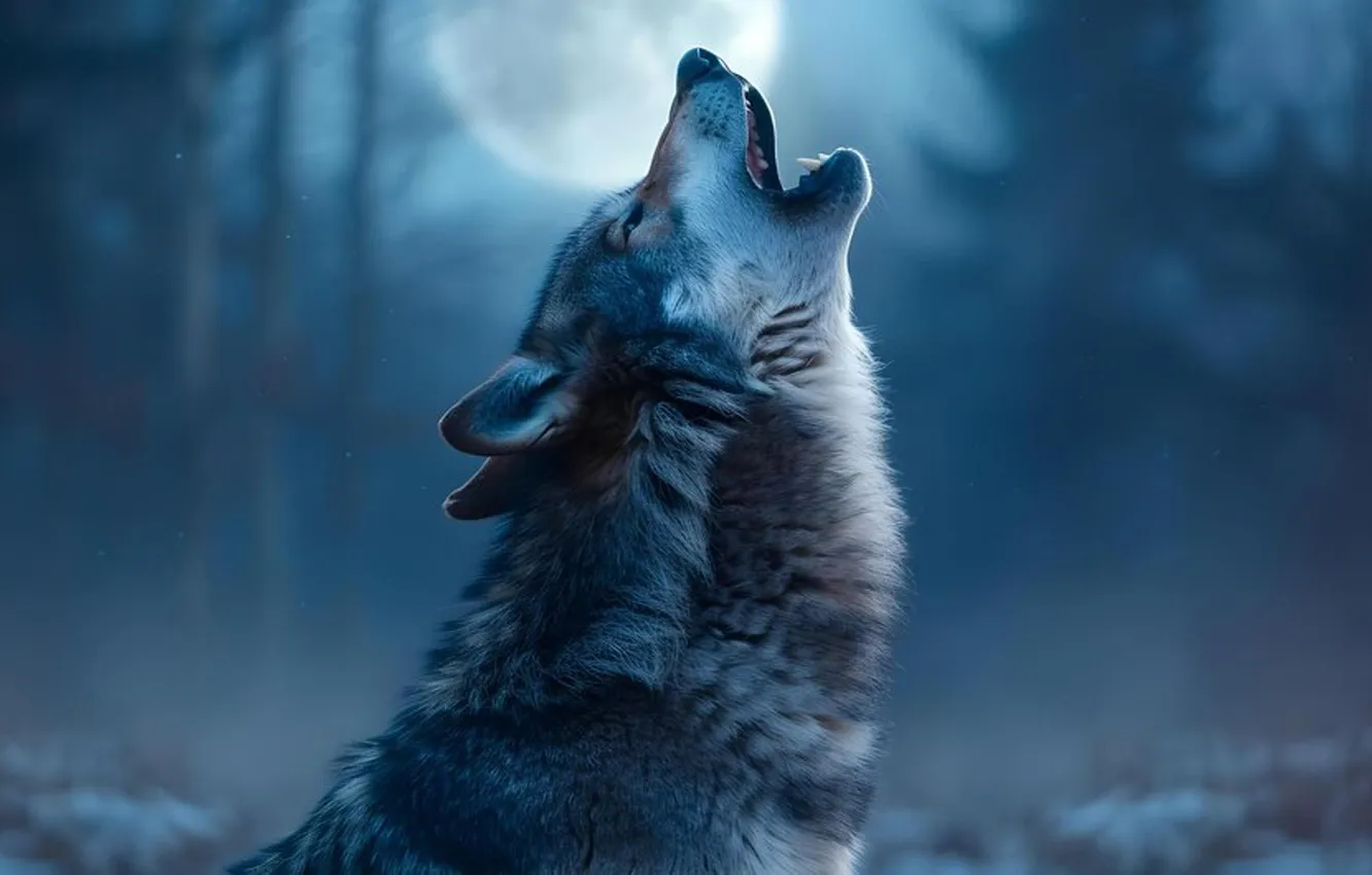 Photo wallpaper Predator, nature, snow, face, animal, wolf, canis lupus, wildlife