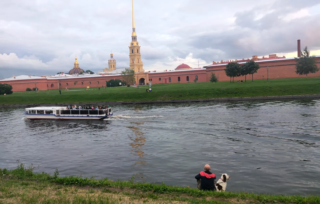 Photo wallpaper The city, Peter and Paul fortress, Landscape, Saint Petersburg