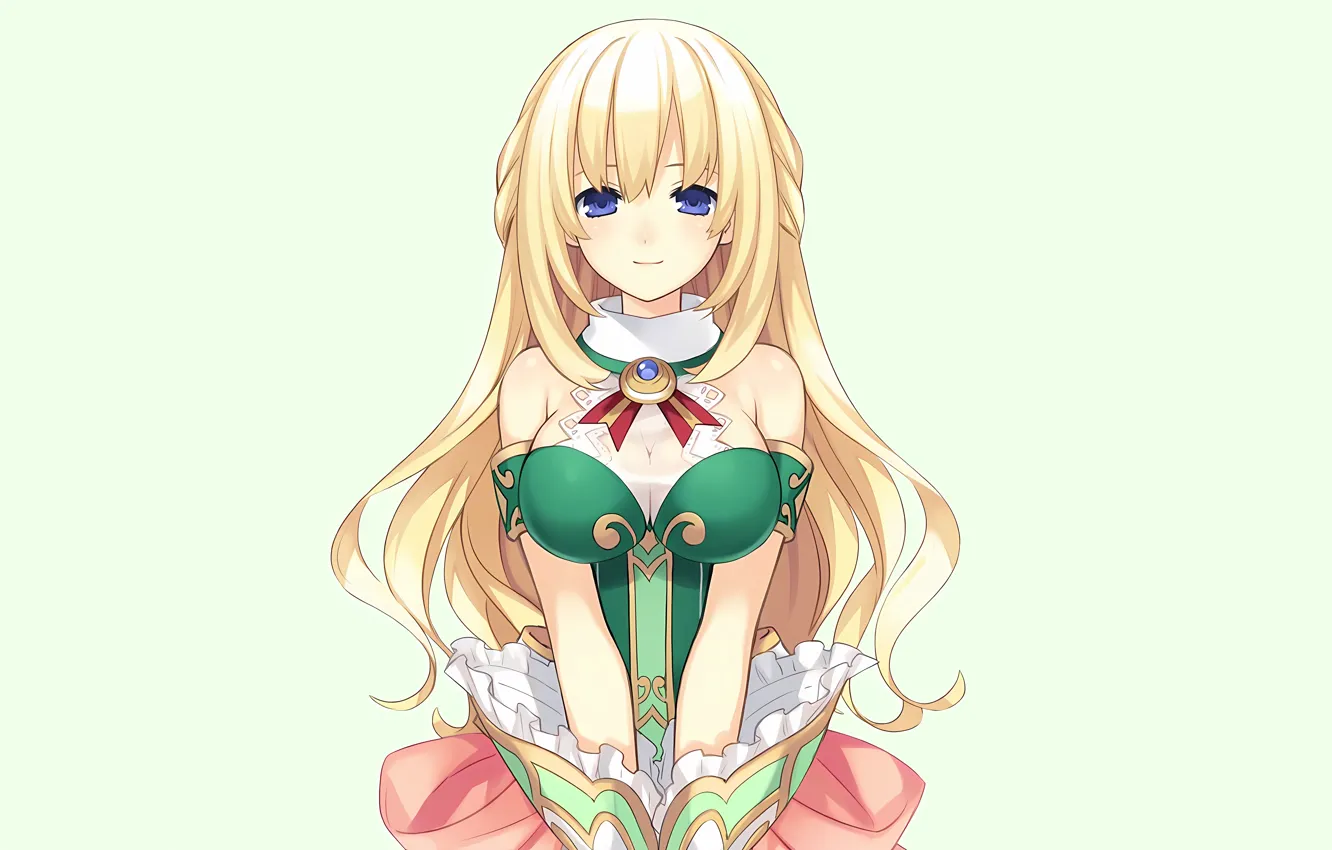 Photo wallpaper girl, sexy, cleavage, long hair, boobs, anime, beautiful, purple eyes