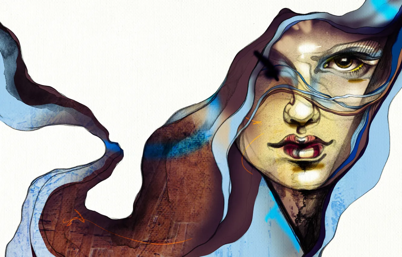 Photo wallpaper eyes, girl, face, figure, nose