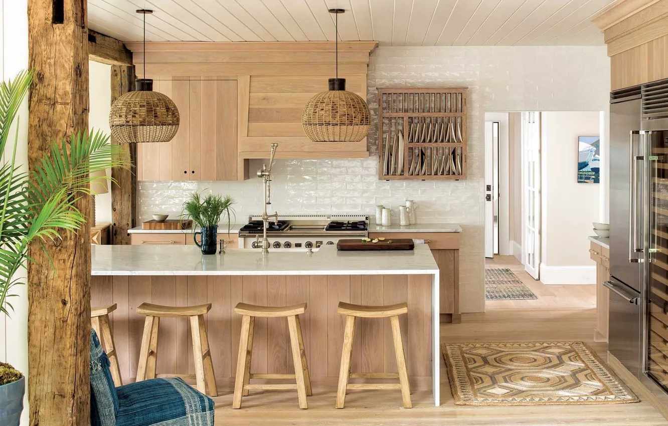 Photo wallpaper design, style, interior, kitchen, United States, the estate, dining room, Maine