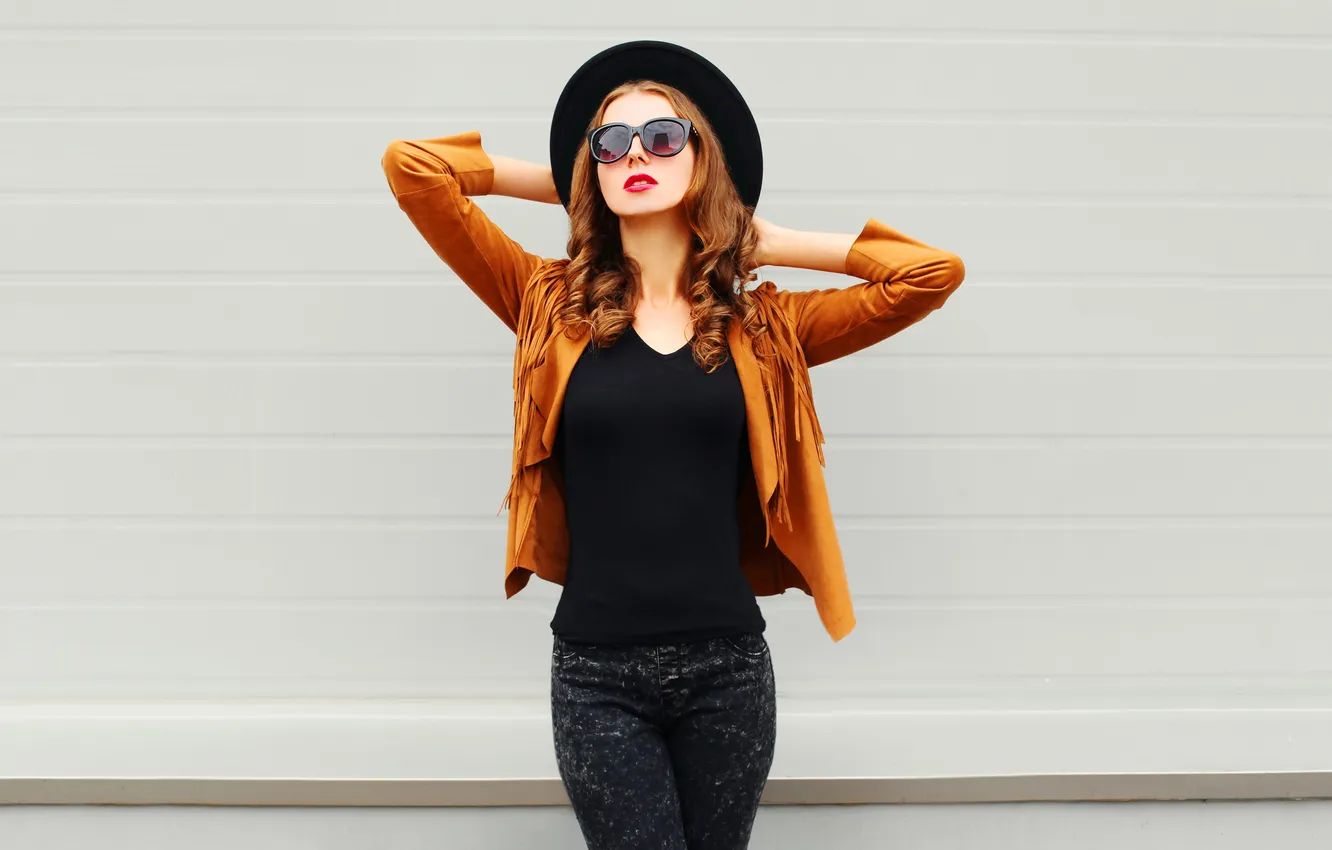 Photo wallpaper girl, fashion, hair, glasses, gorgeous, female, Glamour, feminine