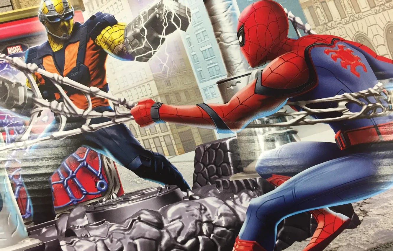 Photo wallpaper cinema, spider, logo, boy, Marvel, fight, movie, Spider-man