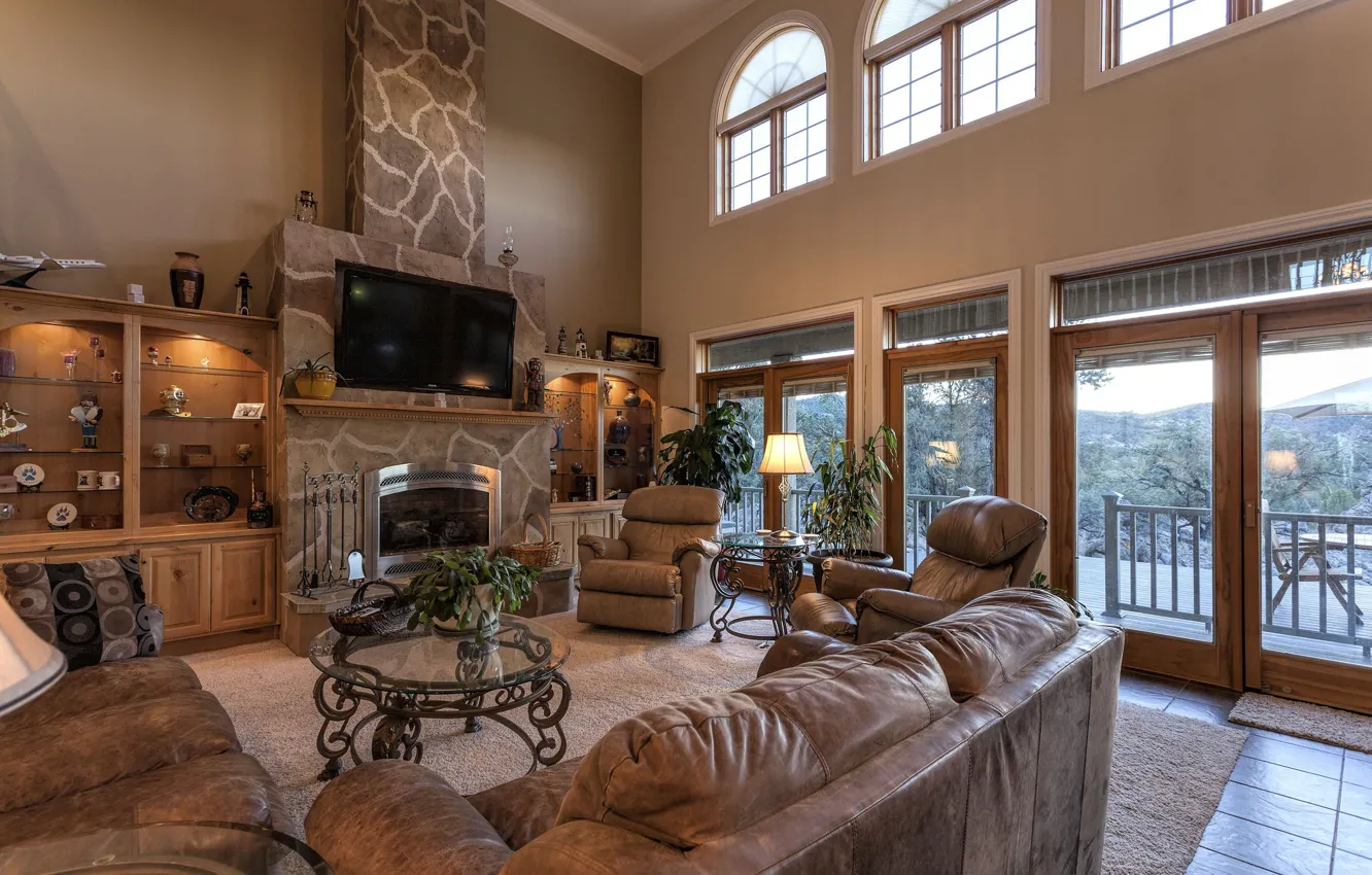 Photo wallpaper room, interior, living room
