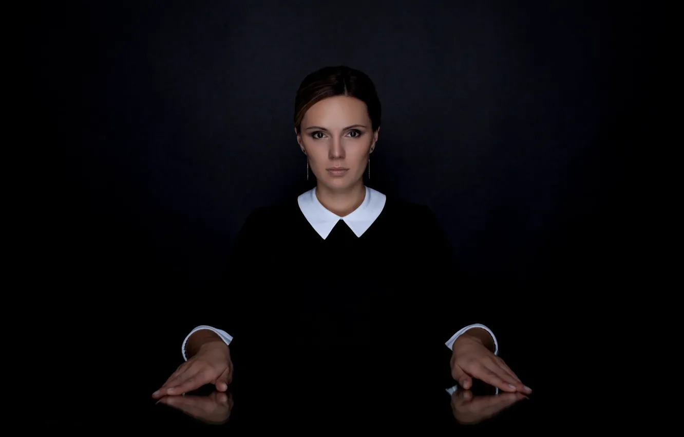 Photo wallpaper retouching, reflection, Studio, makeup