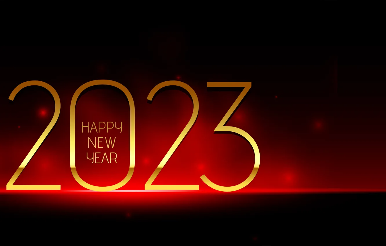 Photo wallpaper light, lights, the dark background, the inscription, new year, figures, banner, gold