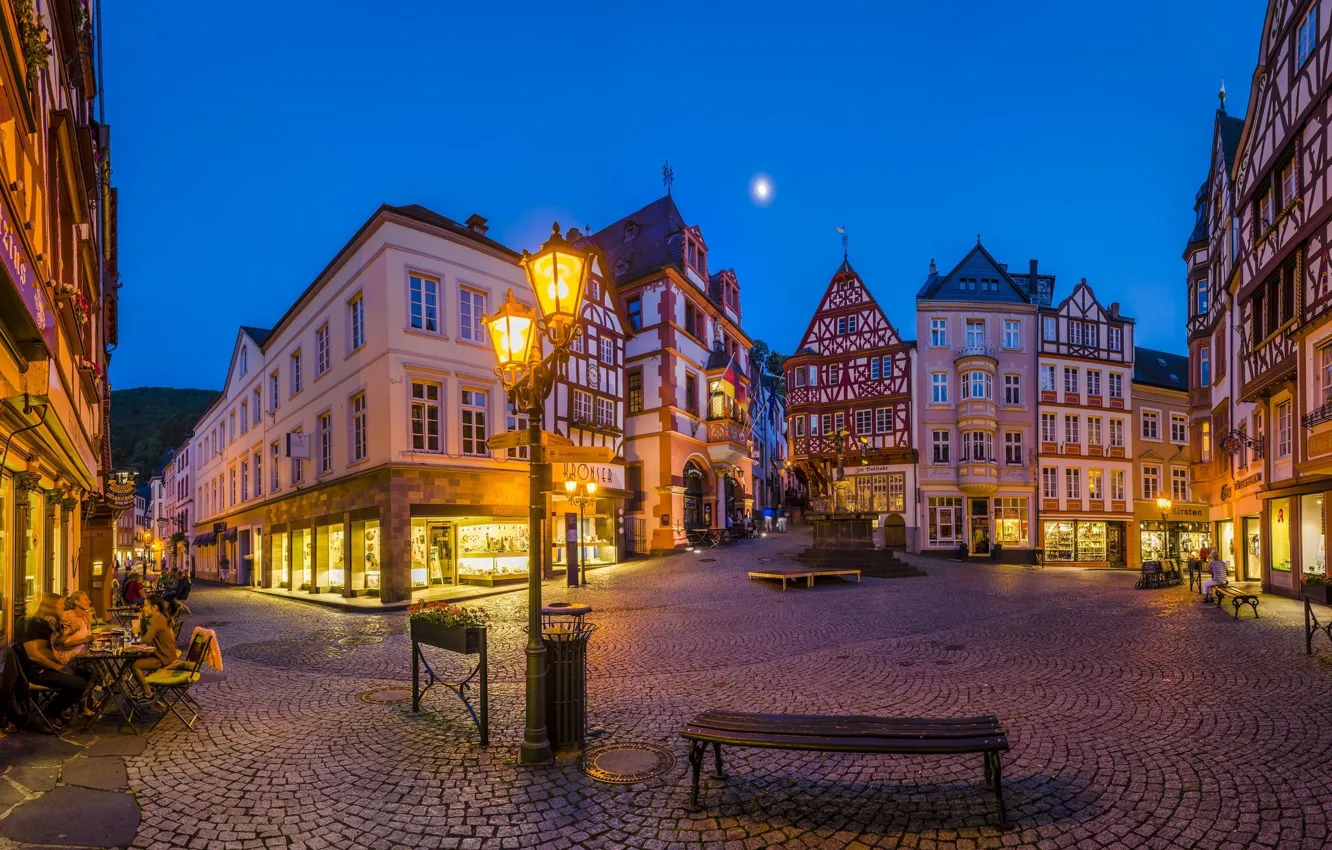 Photo wallpaper night, the city, area, lights