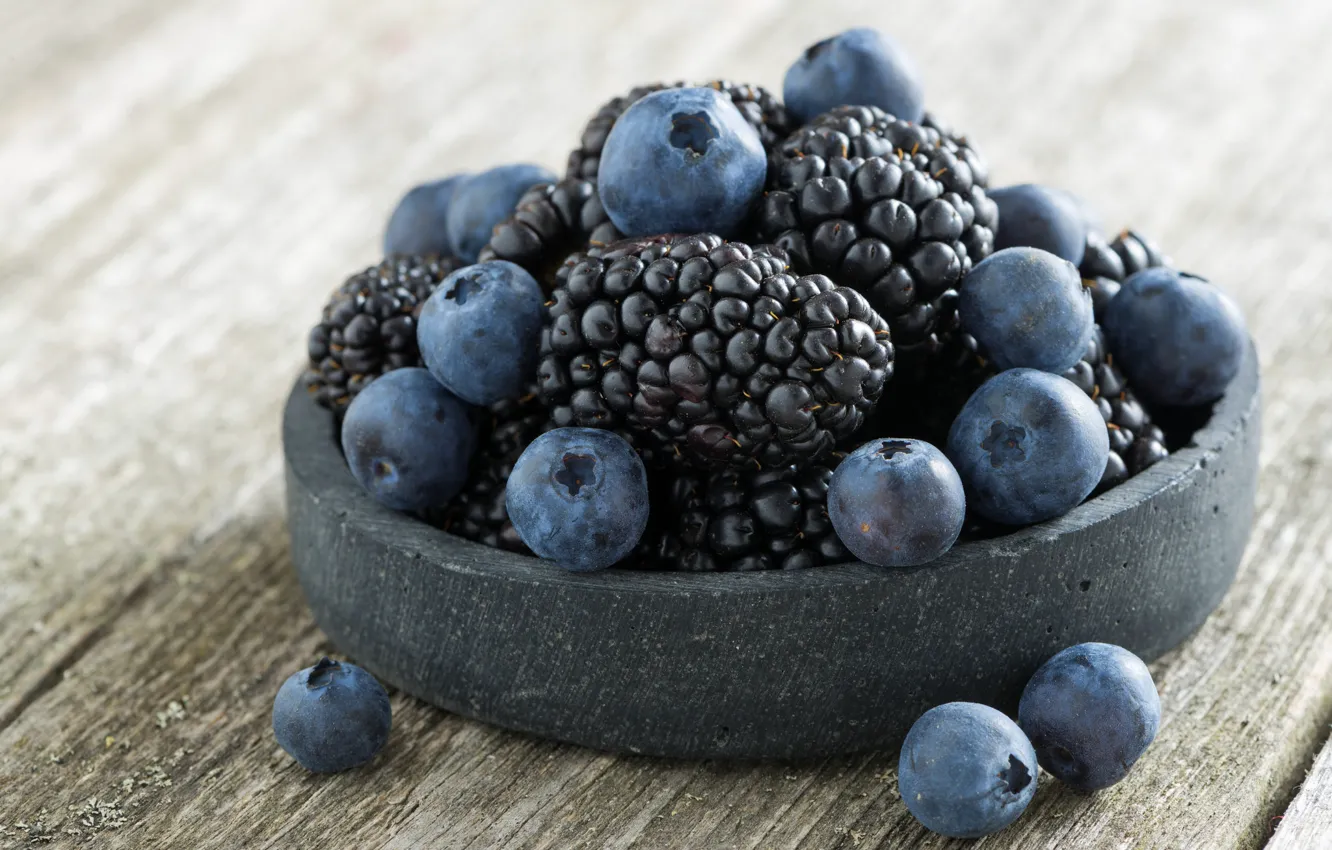 Photo wallpaper blue, berries, BlackBerry, blueberries