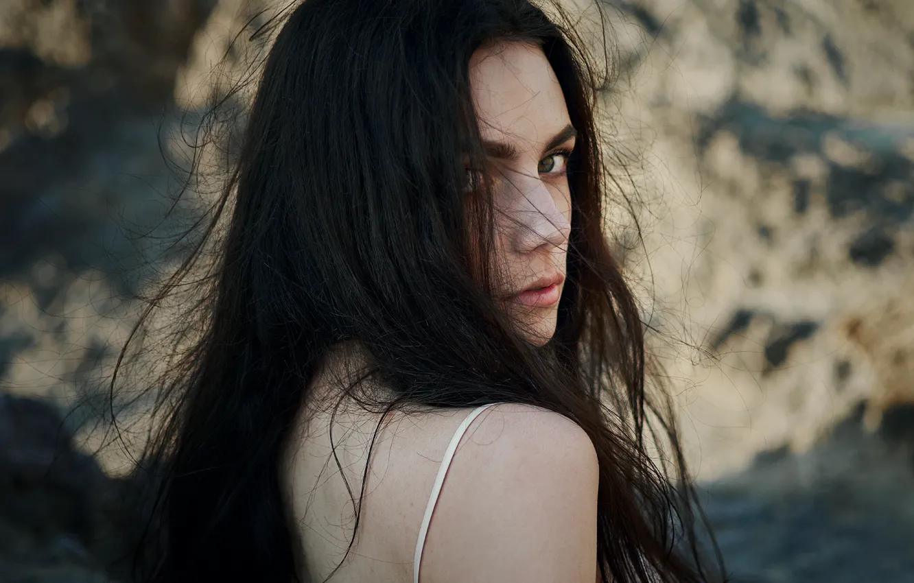 Photo wallpaper look, girl, shoulders, Sergey Papirenko
