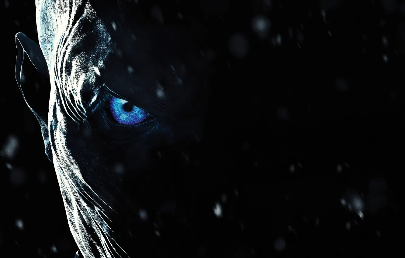 Photo wallpaper zombie, ice, blizzard, blue eyes, snow, face, A Song of Ice and Fire, Game of …