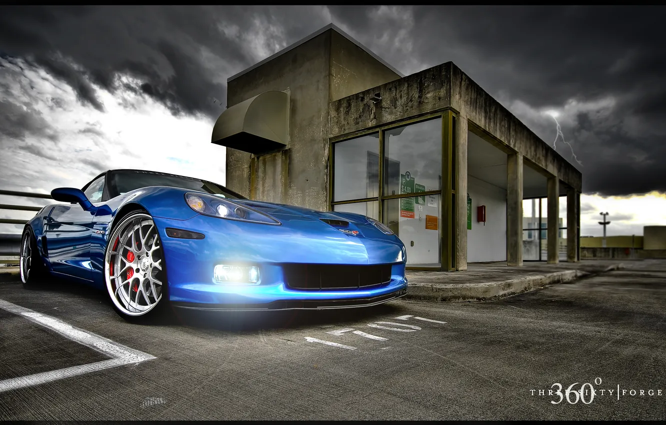 Photo wallpaper Z06, Corvette, Mesh Eight, Blue Devil