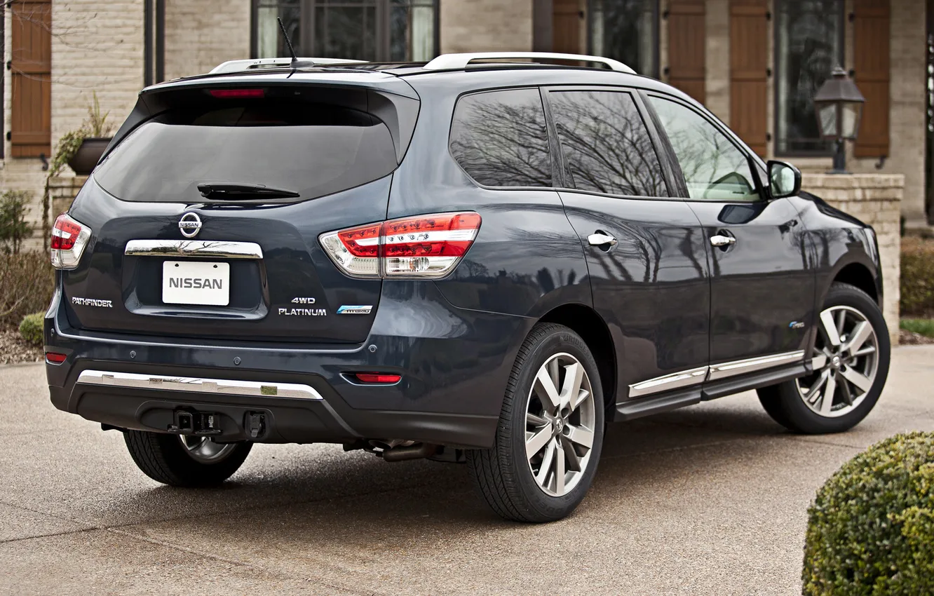 Photo wallpaper Nissan, Nissan, Hybrid, back, Pathfinder, powerful