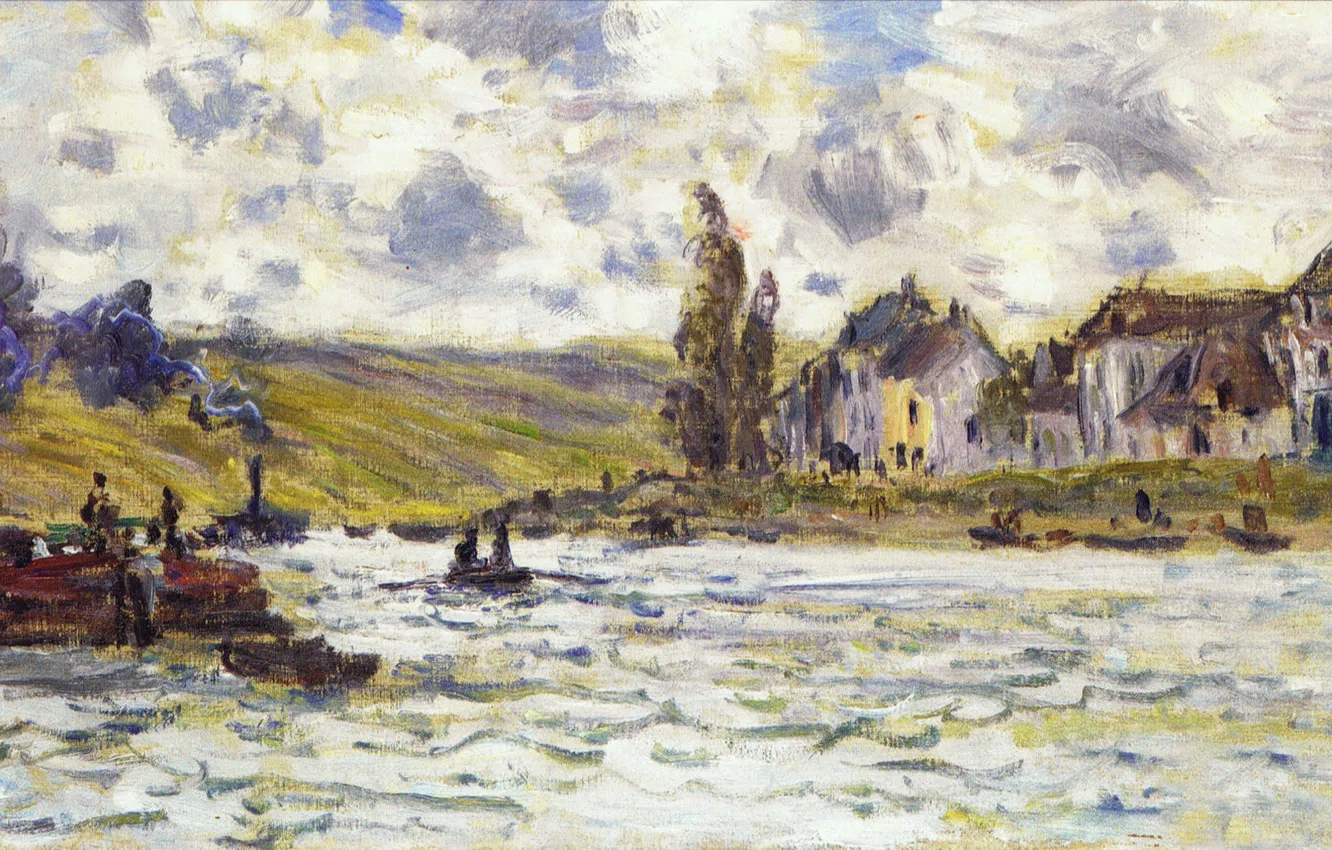 Photo wallpaper landscape, picture, Claude Monet, Village Lavacourt