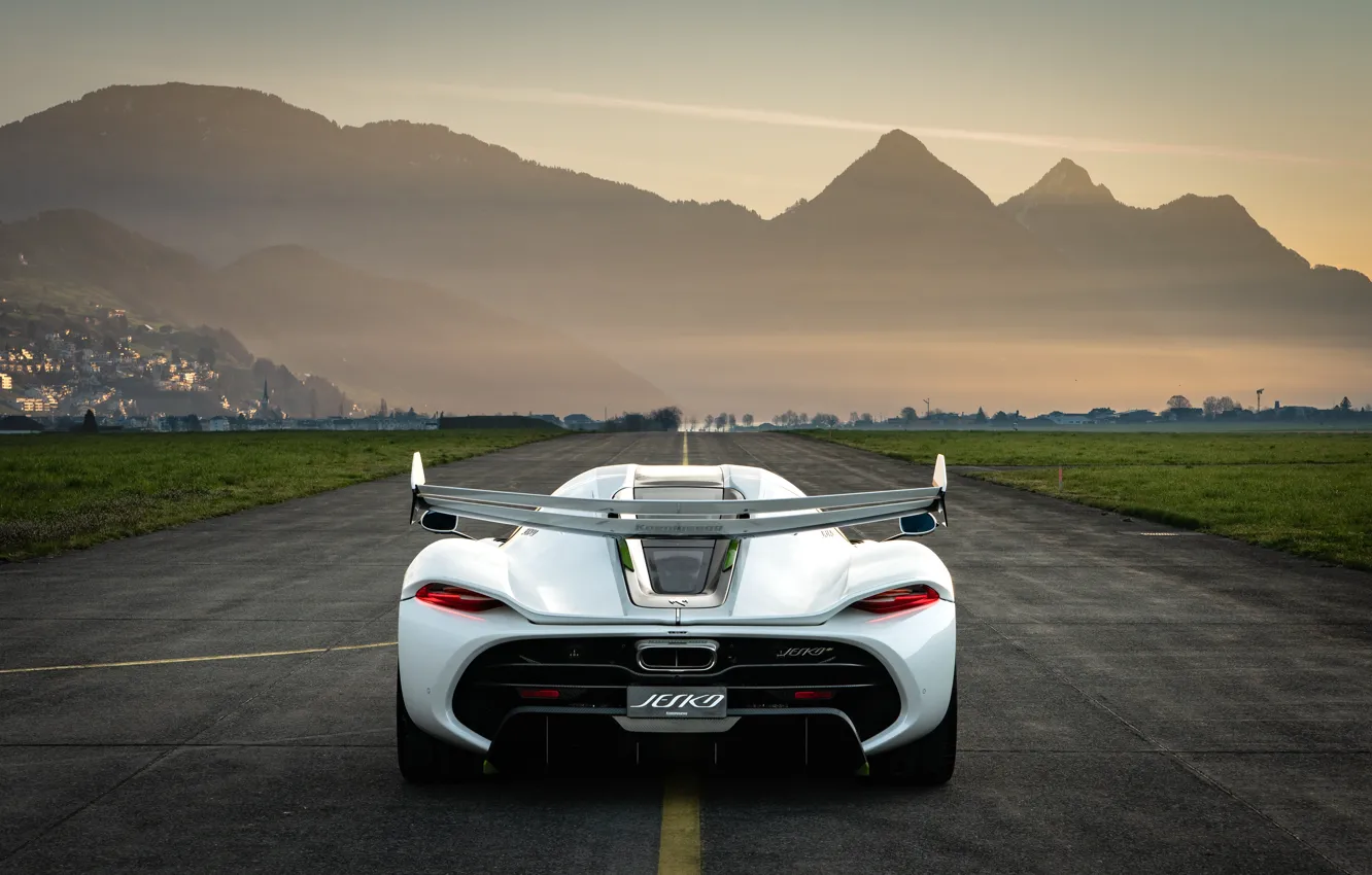 Photo wallpaper mountains, Koenigsegg, hypercar, Jesko