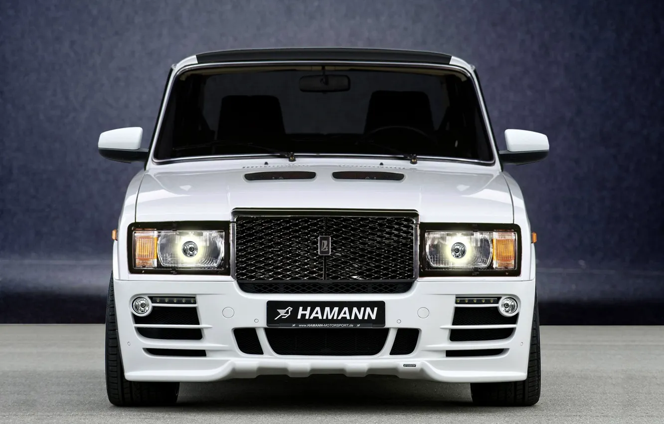 Photo wallpaper white, Hamann, Lada, front, 2107