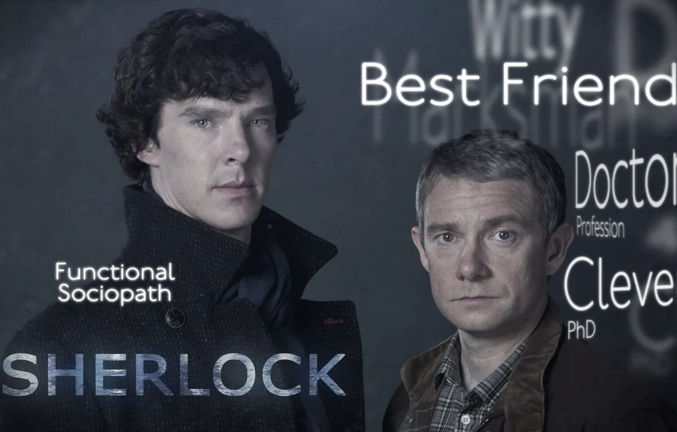 Photo wallpaper Sherlock Holmes, phrase, Martin Freeman, Benedict Cumberbatch, Sherlock, Sherlock BBC, Sherlock Holmes, John Watson