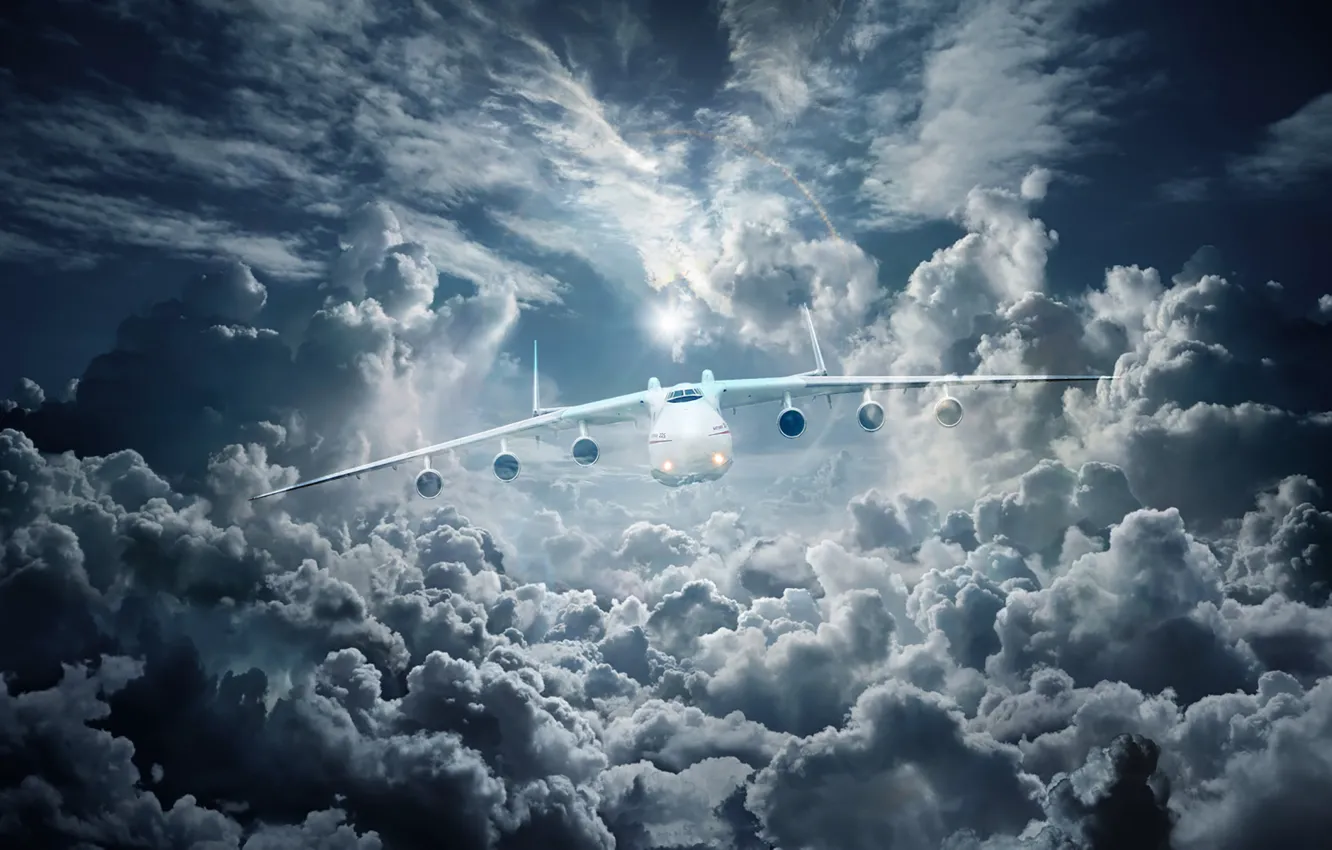 Photo wallpaper clouds, the plane, Mriya, The an-225