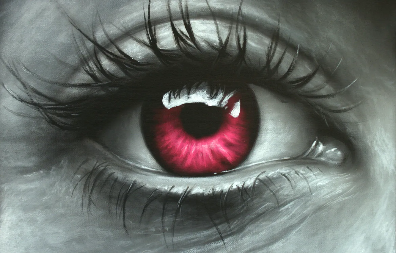 Photo wallpaper eyes, oil, painting, canvas, art, Jonas Brodin