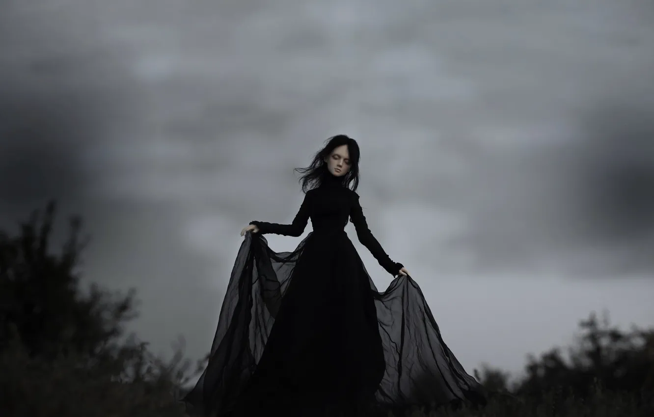 Photo wallpaper girl, mood, doll, dress