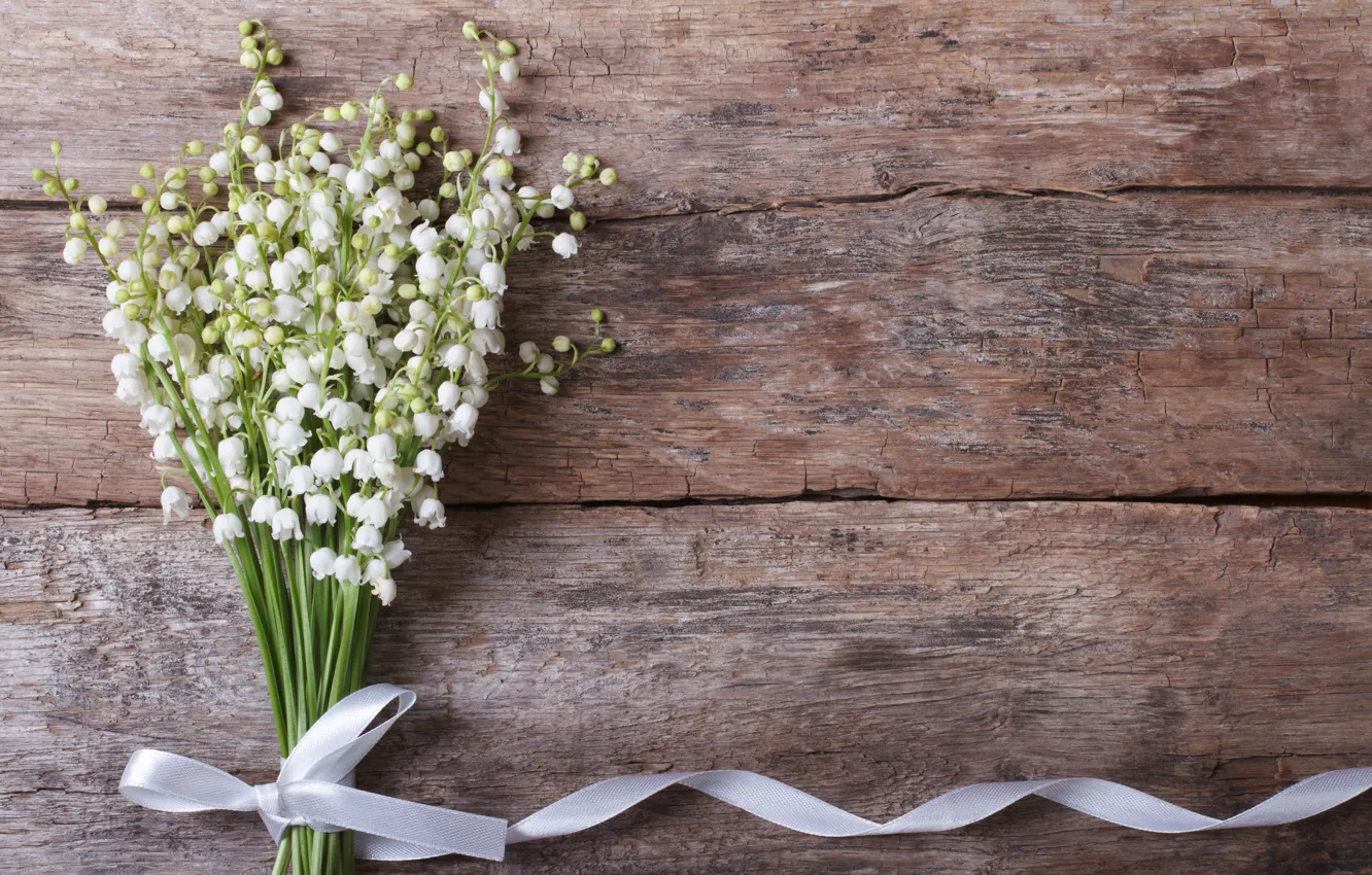 Photo wallpaper flowers, bouquet, tape, lilies of the valley