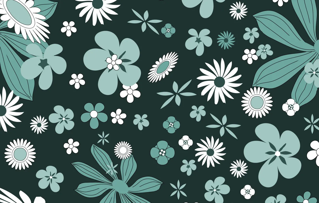 Photo wallpaper flowers, green, background