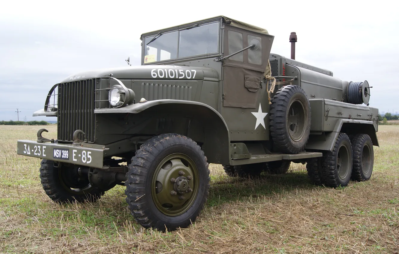 Photo wallpaper time, war, Truck, GMC, 1943, world, Second, compressor