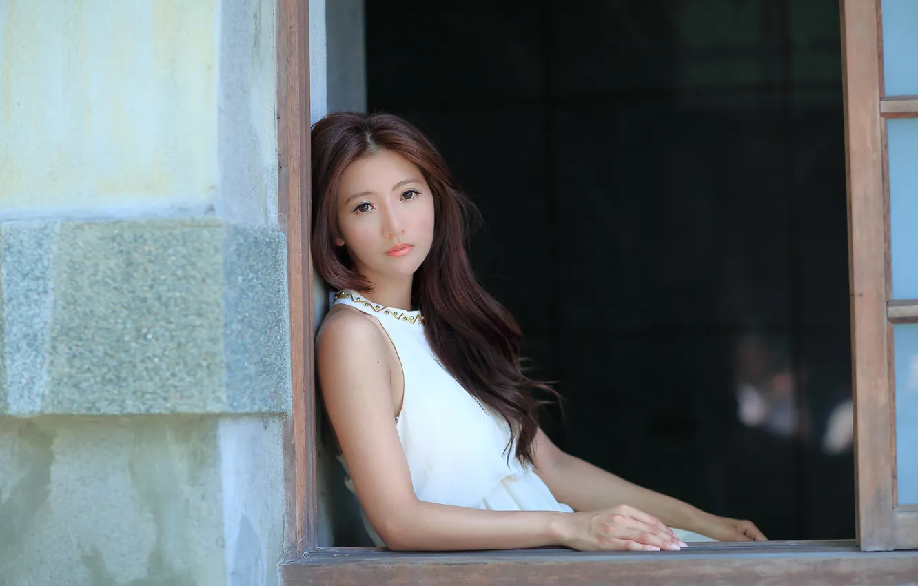 Photo wallpaper summer, look, girl, sadness, hair, Asian