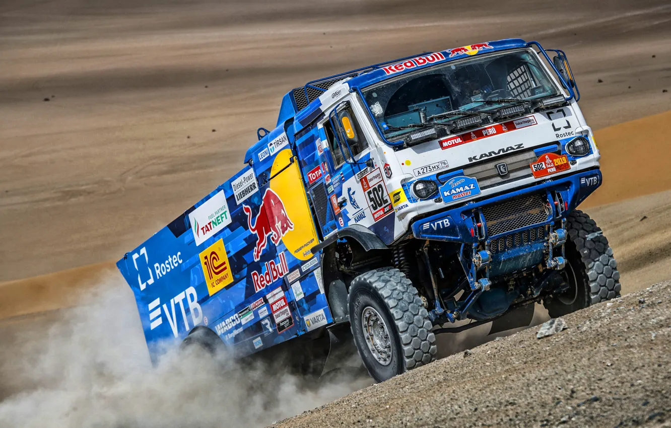 Photo wallpaper sand, machine, race, sport, Truck, Master, Russia, Kamaz